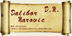 Dalibor Marović vizit kartica